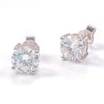 Exquisite White Gold Moissanite Stud Earrings
