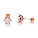 Charming Rose Gold Moissanite Stud Earrings