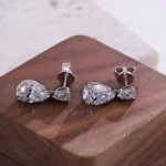 Gorgeous Radiant Cut White Gold Stud Earrings