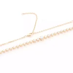 18K Yellow Gold Round Moissanite Choker Necklace