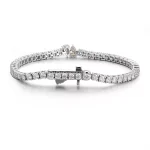 Elegant Round and Pear Cut Moissanite Two Stone Tennis Bracelet