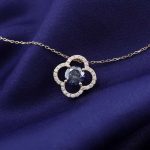 Luminous Clover Pendant Necklace with Halo