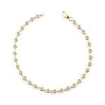 Elegant Bezel-Set Moissanite Gold Tennis Bracelet