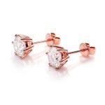 Charming Rose Gold Moissanite Stud Earrings