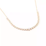 18K Yellow Gold Round Moissanite Choker Necklace