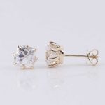 Gorgeous eight prong setting Yellow Gold Stud Earrings