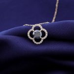 Luminous Clover Pendant Necklace with Halo