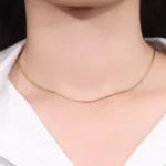 1.2mm Snake Necklace 18k Yellow Gold Round Liquid Chain Style