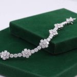 Exquisite Flower Design Moissanite White Gold Tennis Bracelet