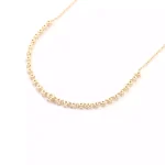 18K Yellow Gold Round Moissanite Choker Necklace