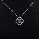 Luminous Clover Pendant Necklace with Halo