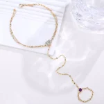 Elegant Emerald Cut Moissanite Slave Bracelet with Vibrant Lab Colored Gemstone Accent