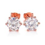 Charming Rose Gold Moissanite Stud Earrings