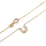 Round Cut Diamond Pendant Necklace Lucky Horseshoe Motif