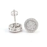 Mesmerizing VVS Moissanite White Gold Cluster Stud Earrings