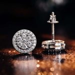Mesmerizing VVS Moissanite White Gold Cluster Stud Earrings