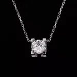 Modern Round Cut Lab Diamond Solitaire Pendant Necklace (Pendant Only)