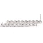 Radiant Round Moissanite Linear Earrings