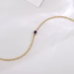 18K Yellow Gold Bracelet with Lab Gemtone & Lab Diamond
