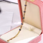 Lab Diamond and Sapphire Bracelet | 18K Yellow Gold with Oval Sapphires & Adjustable Clasp​