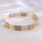 18K Yellow Gold Magnetic Necklace | Magnetic Convertible Necklace-Bracelet with Layered Bead Sculpture​