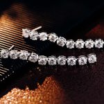 Radiant Round Moissanite Linear Earrings