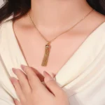 Golden Tassel Pendant | 18K Yellow Gold Pendant with Lab Diamond Cascading Fringe（pendant only）