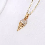 Round Cut Diamond Pendant Necklace Ice Cream Cone Charm Style