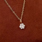 Round Cut Diamond Pendant Necklace Seven Stone Cluster Charm Style