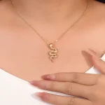 18K Gold Snake Pendant | Lab Diamond Scales & Ruby Eyes (Pendant Only)​