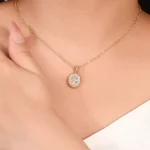 1.2ct Lab Diamond Pendant | 18K Gold Halo Accent Necklace (Pendant Only)​