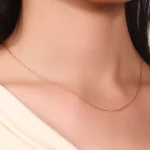 Classic Cable Elegance Necklace | 18K Yellow Gold Delicate Cable Chain