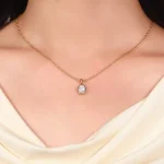 Oval Diamond Pendant | Bezel-Set Oval Lab Diamond in 18K Yellow Gold