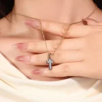 Divine Light Cross Pendant | Princess-Cut Lab Diamond 18K Gold Cruciform Pendant (Pendant Only)