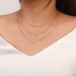 18K Gold Lab Diamond Choker | 7-Stone Lab Diamond Necklace with Pear-cut Center​