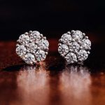 Elegant Round Cut White Gold Moissanite Earrings