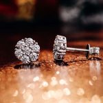 Elegant Round Cut White Gold Moissanite Earrings