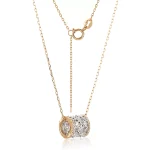 Two-Tone Pavé Lab Diamond Barrel Slide Pendant | Pendant Only