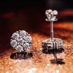 Elegant Round Cut White Gold Moissanite Earrings