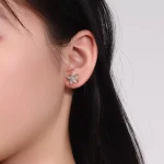 Floral Marquise Cut Moissanite Stud Earrings with Openwork Details