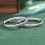 Sparkling Moissanite Hoop Earrings
