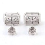 Halo Moissanite White Gold Stud Earrings