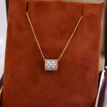 Two-Tone Pavé Lab Diamond Barrel Slide Pendant | Pendant Only