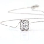 *3CT Radiant Moissanite Pendant Necklace with Halo Setting - Image 2