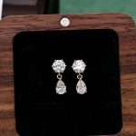 Teardrop Moissanite Drop Earrings