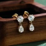Teardrop Moissanite Drop Earrings