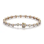 Dual-Tone Radiance Bracelet | 18K Bracelet with Alternating 3.3ctw Round-Cut Lab Diamond