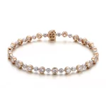 Dual-Tone Radiance Bracelet | 18K Bracelet with Alternating 3.3ctw Round-Cut Lab Diamond