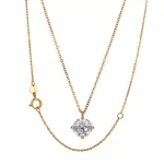 Aureate Solitaire Pendant | 1ct Round Lab Diamond Pendant in 18K Yellow Gold Four-Prong Setting​