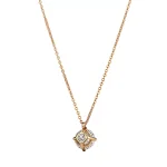 Aureate Solitaire Pendant | 1ct Round Lab Diamond Pendant in 18K Yellow Gold Four-Prong Setting​